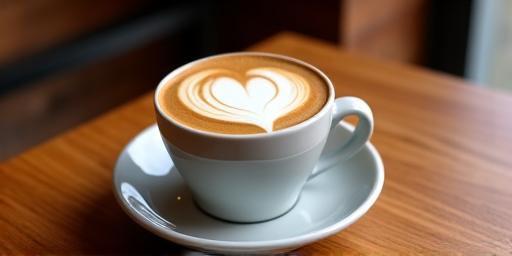 Ein kunstvoll zubereiteter Latte Macchiato mit Herz Latte Art